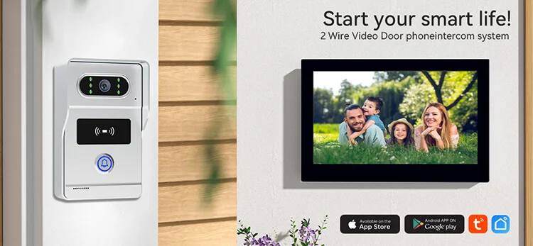 7 بوصة IPS شاشة Tuya APP 2MP 1080P WIFI باب الهاتف إنترفون البصرية جرس الباب 120 درجة زاوية واسعة باب أمان المنزل المشاهد