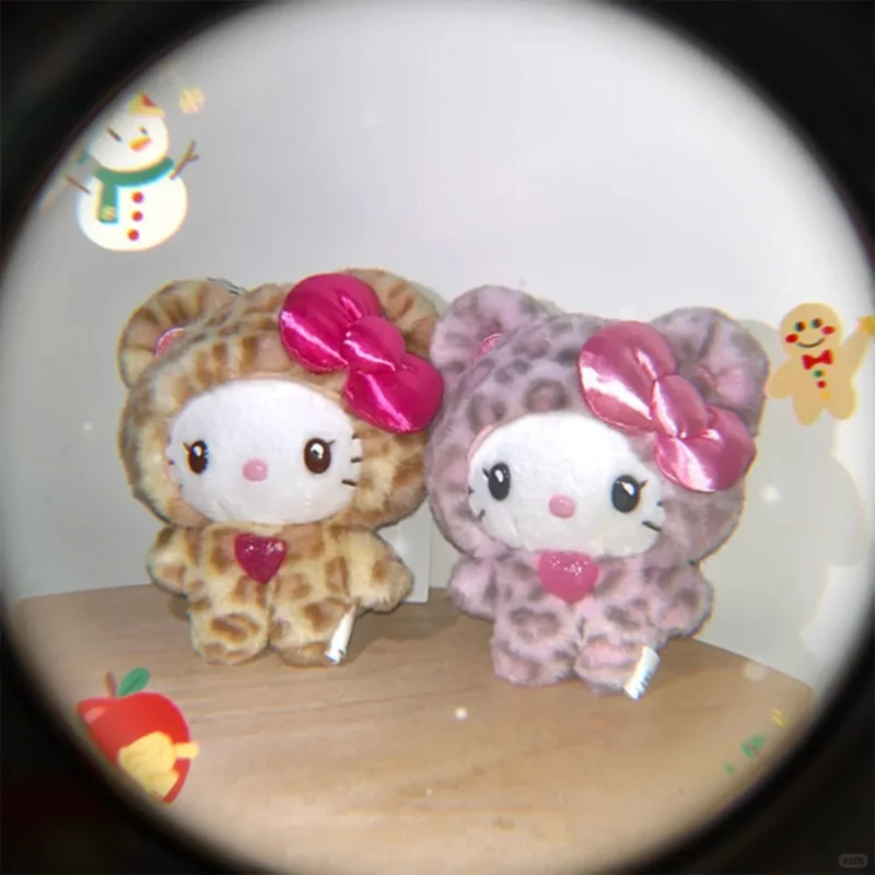 Leopard Print Teddy Bear Plush Toy Cute Bag Charm Keychain Decor Soft Stuffed Animal Doll Gift For Women Girls Kawaii view 2