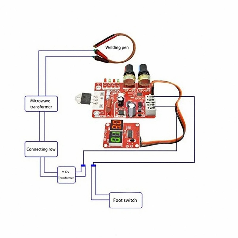 NY-D01 Spot Welding Machine Control Board Regulating Time And Current Digital Display DIY Control Board (100A)
