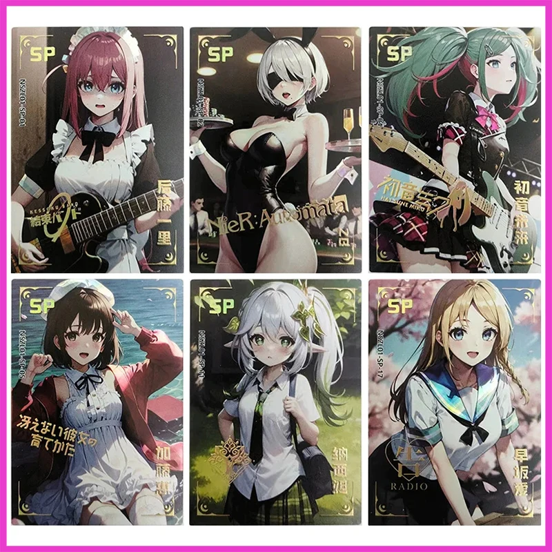 Anime Goddess Story Rare SP\' refrying Flash Cards Gotoh Hitori Hatsune Miku Toys for boys carte da collezione regali di compleanno