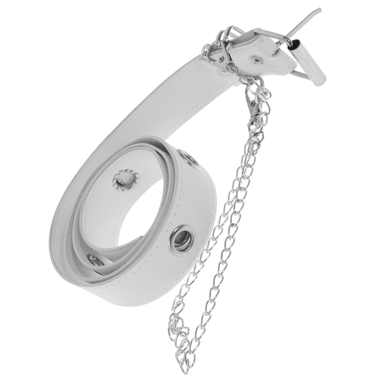 

Women Ring Hole Belt Artificial Holed Waistb Jeans Fashionable Round Buckle Metal Corrosion Resistance Smooth Touch