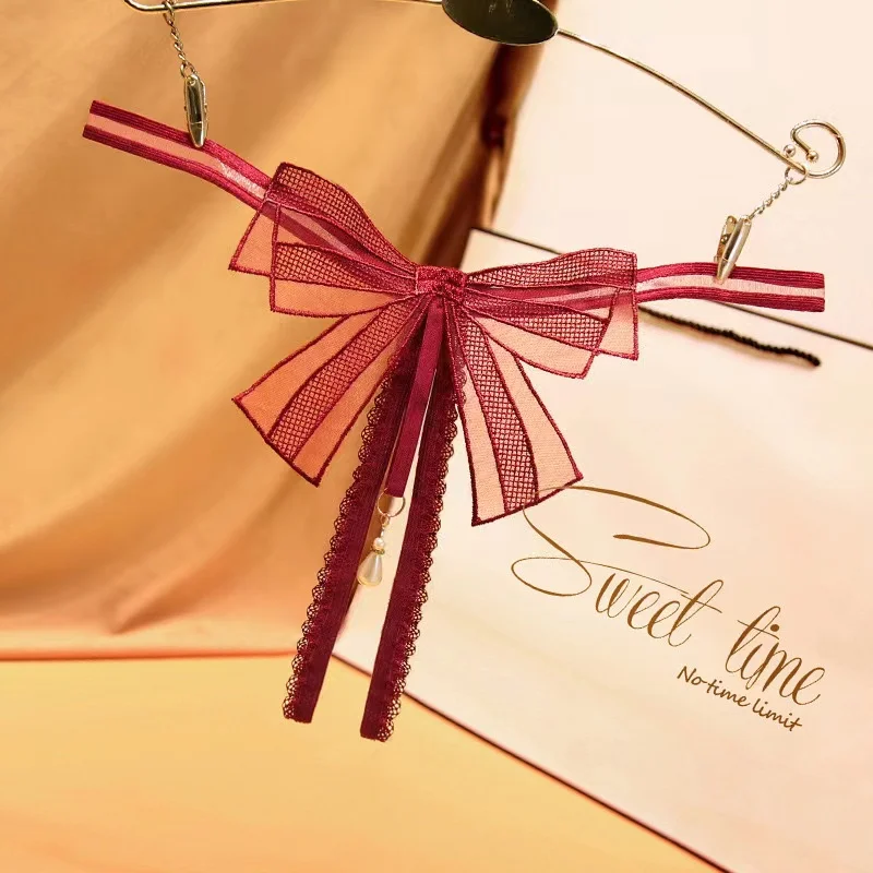 Женские полностью прозрачные стринги с вырезом, соблазнительной жемчужной подвеской, страстные дразнящие стринги