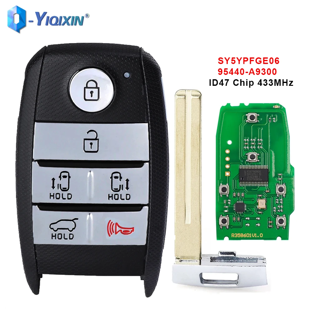 433MHz Remote Car Key For KIA Carnival 2015 2016 2017 2018 Sedona 2019 2020 2021 SY5YPFGE06 ID47 Chip 95440-A9300 Uncut Blade