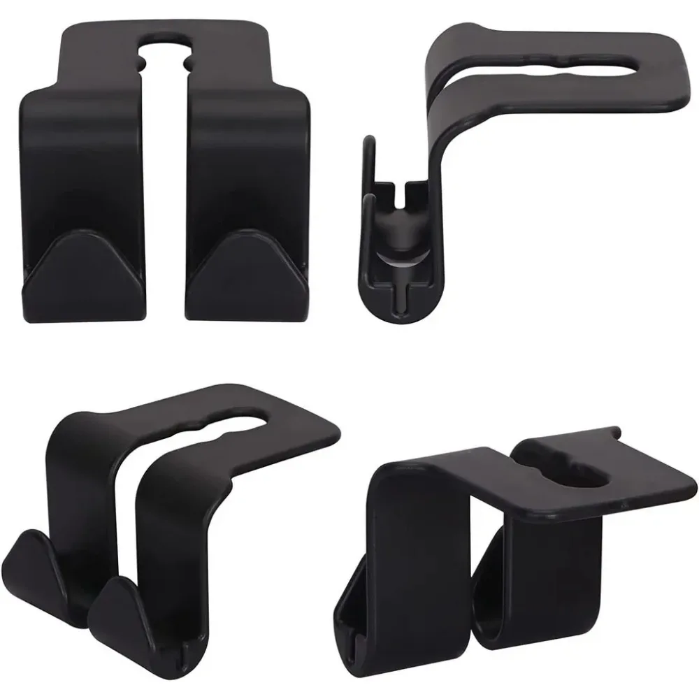 1/2PCS Gancio per poggiatesta per seggiolino auto Confezione da 4 ganci Organizzatore di stoccaggio universale per borsa Borsa Cappotto adatto per auto universale per veicoli Nero