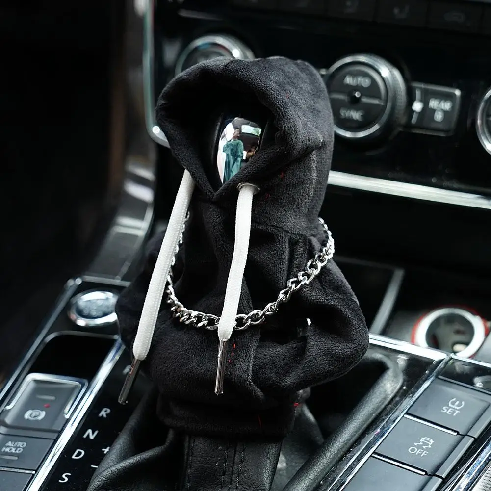 Car Center Console Gear Shift Knob Cover Hoodie Sweatshirt Interior Styling Handle Clothes Auto Manual Decorative Decoratio B2O7