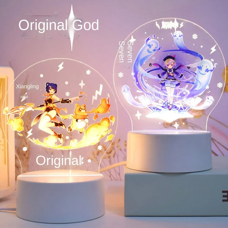 Homhi Genshin Game Night Light Valentine Gift For Boyfriend Gaming Rgb Led Color Lamp 3d Game Character HNL-186