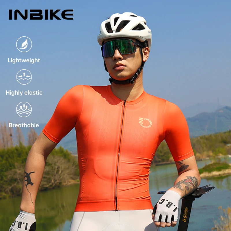 

Велосипедная майка INBIKE с коротким рукавом для мужчин, летняя велосипедная майка для шоссейных и горных велосипедов, спортивная одежда для мужчин.