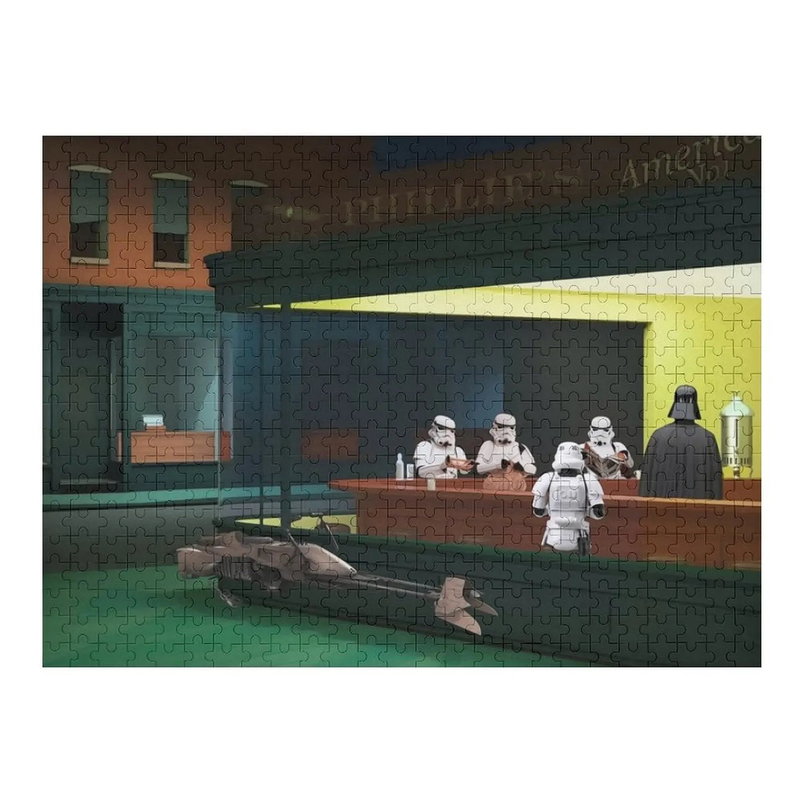 

Эдвард Хоппер's Nighthauks Пародия ШтормХукс Пазл Персонализированное имя Деревянные животные Деревянные головоломки для взрослых Пазл