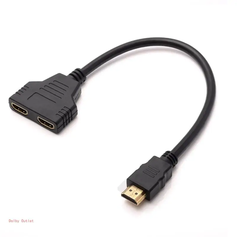 1080P Splitter Adapter Cable 1 Male to Two Female 1 to 2 Output