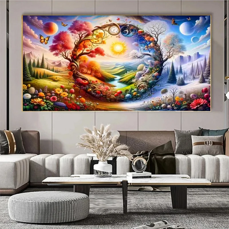 

Sun Moon Spring Tree 5D Diy Diamond Painting Full Square Round Diamond Embroidery Mosaic Home Decor 2025 Gift