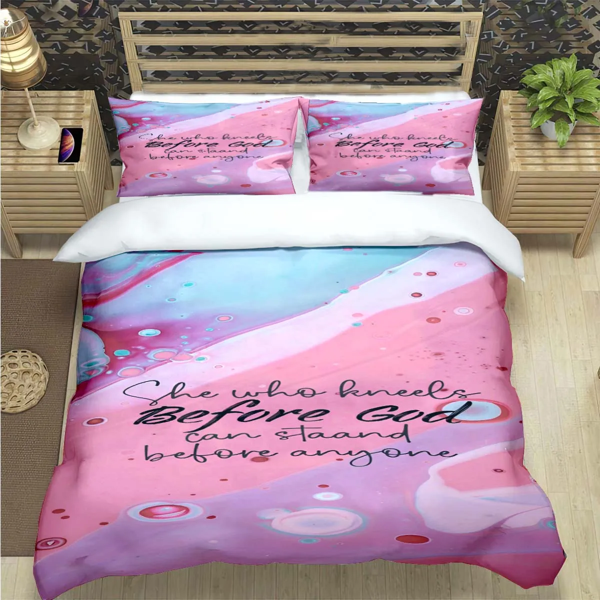 Hot Bible Verses Jesus Print Bedding Sets Bed Supplies Set  Comforter Set  Teens Girls Cartoon Twin Single Kid  Luxury Gift