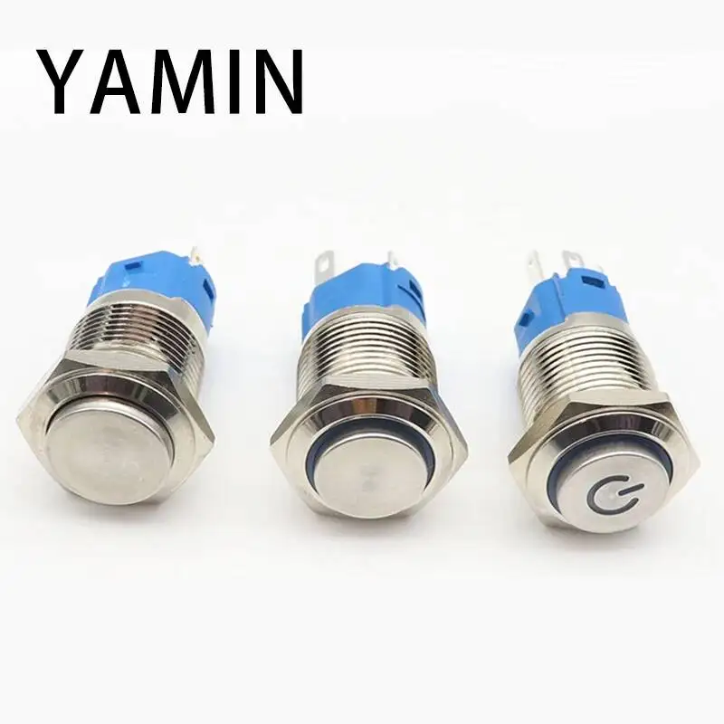16mm Waterproof IP65 Metal Push Button Switch LED Lamp Momentary/self-locking Latching Maintained Car Auto Engine PC Power