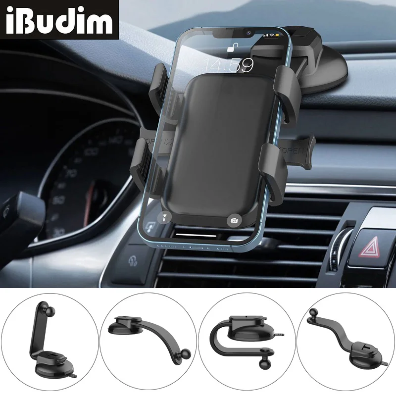 Car Cell Phone Holder Adjustable Suction Cup Car Phone Mount for Dashboard Windshield Car Cradle for iPhone Xiaomi Redmi Samsung