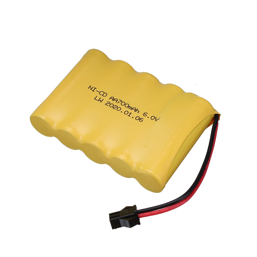 Batteria 6v 700mah AA NI-CD con caricabatterie per WPL C24 RC Car Boat Gun Tank Truck RC Toy Model SM Plug