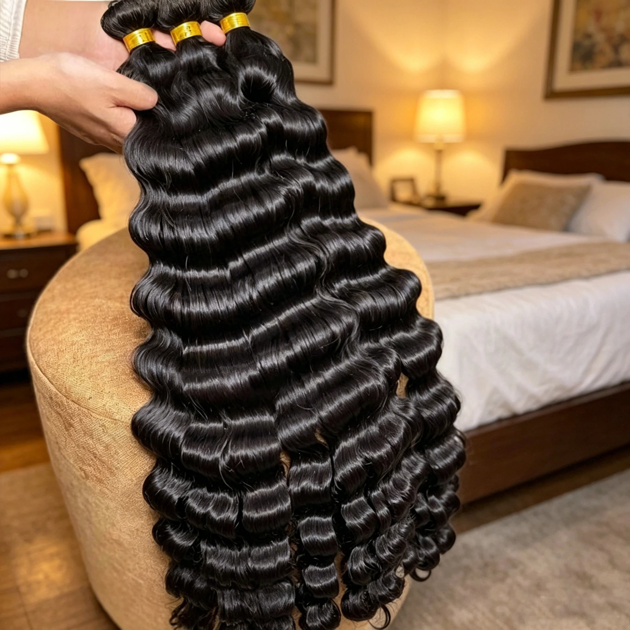 

Smilegirl Straight Human Hair Bundle Raw Hair 34 38 Inch Bundles Double Drawn Brazilian Virgin Human Hair Extension 3/4 Bundles