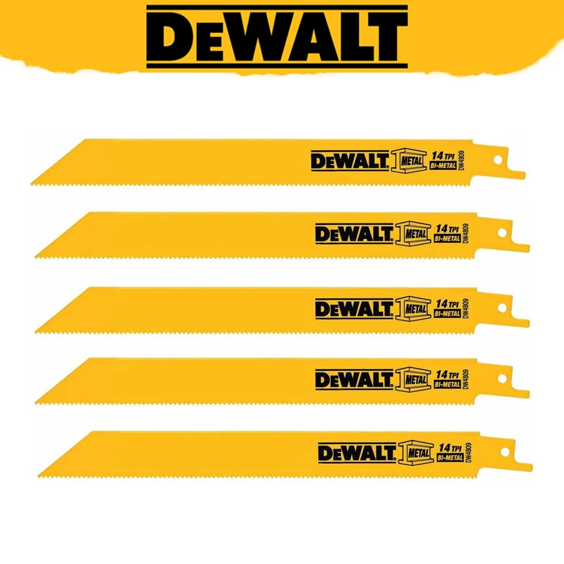 

DEWALT DW4809 8-дюймовое 14TPI прямое биметаллическое лезвие для сабельной пилы по металлу, прочные и долговечные инструменты и аксессуары