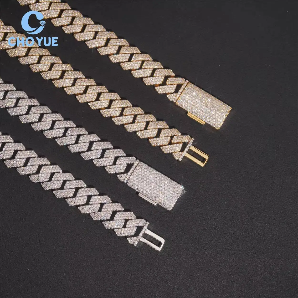 Luxury 16MM Iced Out VVS Moissanite Diamond Cuban Link Chain 925 Sterling Silver Hip Hop Style Trend Jewelry Necklace.