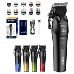 Kemei Professional LCD Electric Hair Clipper Electric Hair Trimmer Beard Rechargeable Barber Hair Cutting Machine 9000RPM