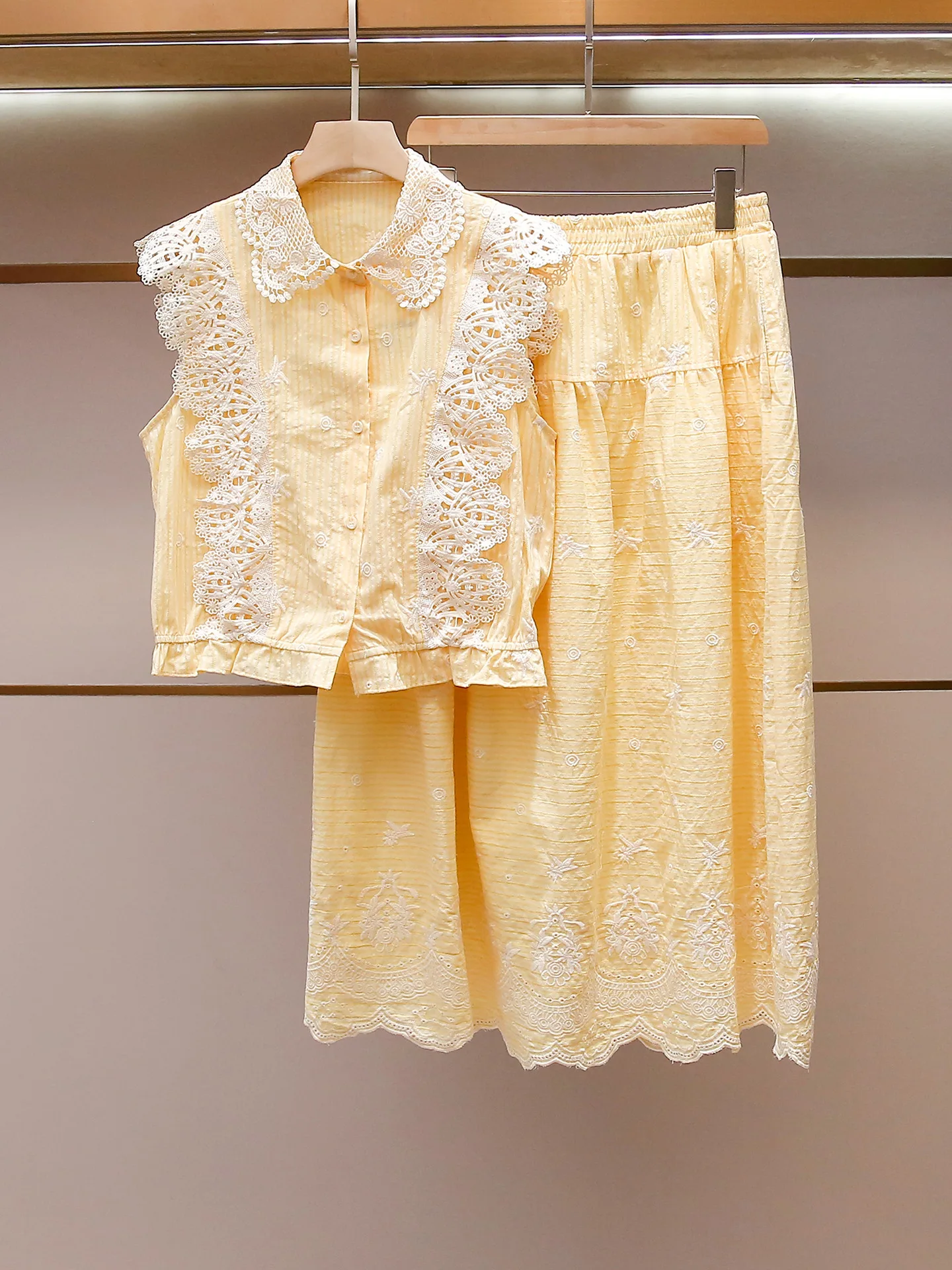 

Withered Women's Summer New French Style Slimming Lace Patchwork Vest Half Skirt Set Skirt Woman Clothing Faldas Skirts