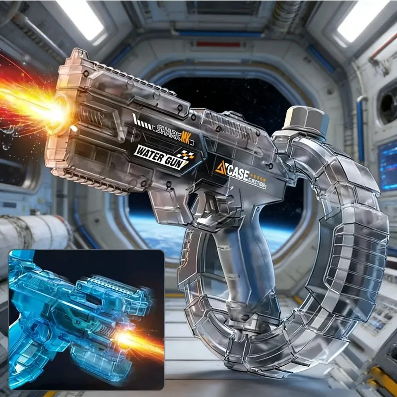 

Электрический водяной пистолет с автоматическим всасыванием воды, мощный бластер для летних игр на открытом воздухе, пляже, в бассейне, игрушка для всех возрастов