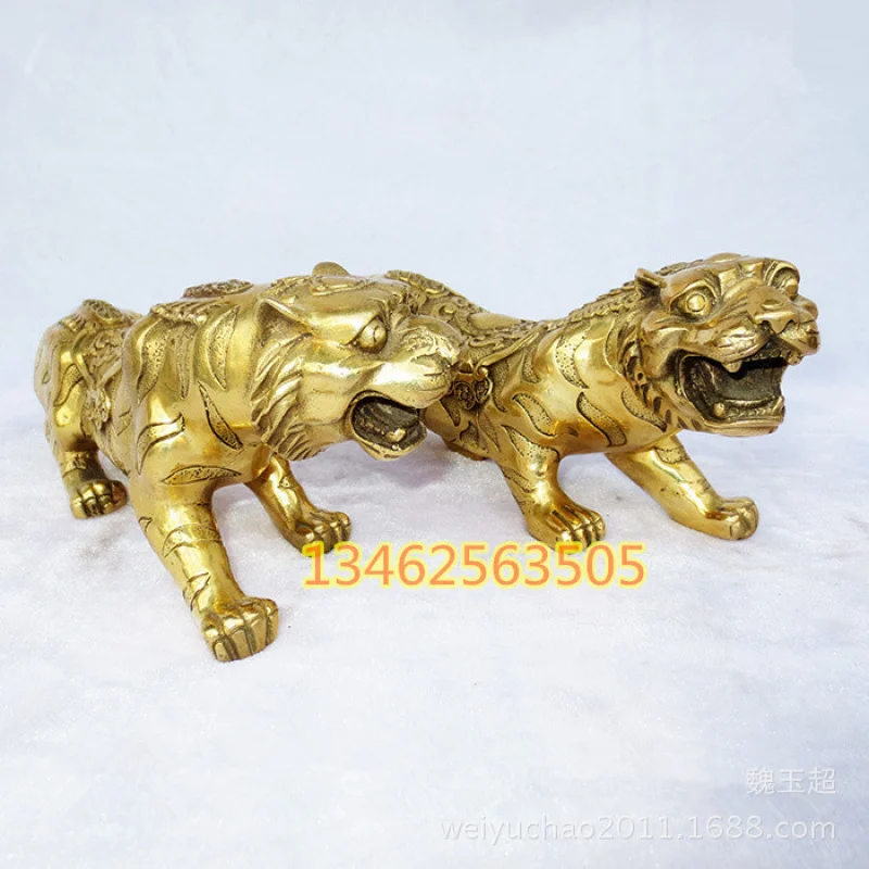 Pure To King Of All Beasts Copper Pair Money 12 Chinese Zodiac Tiger Home Crafts Ornaments