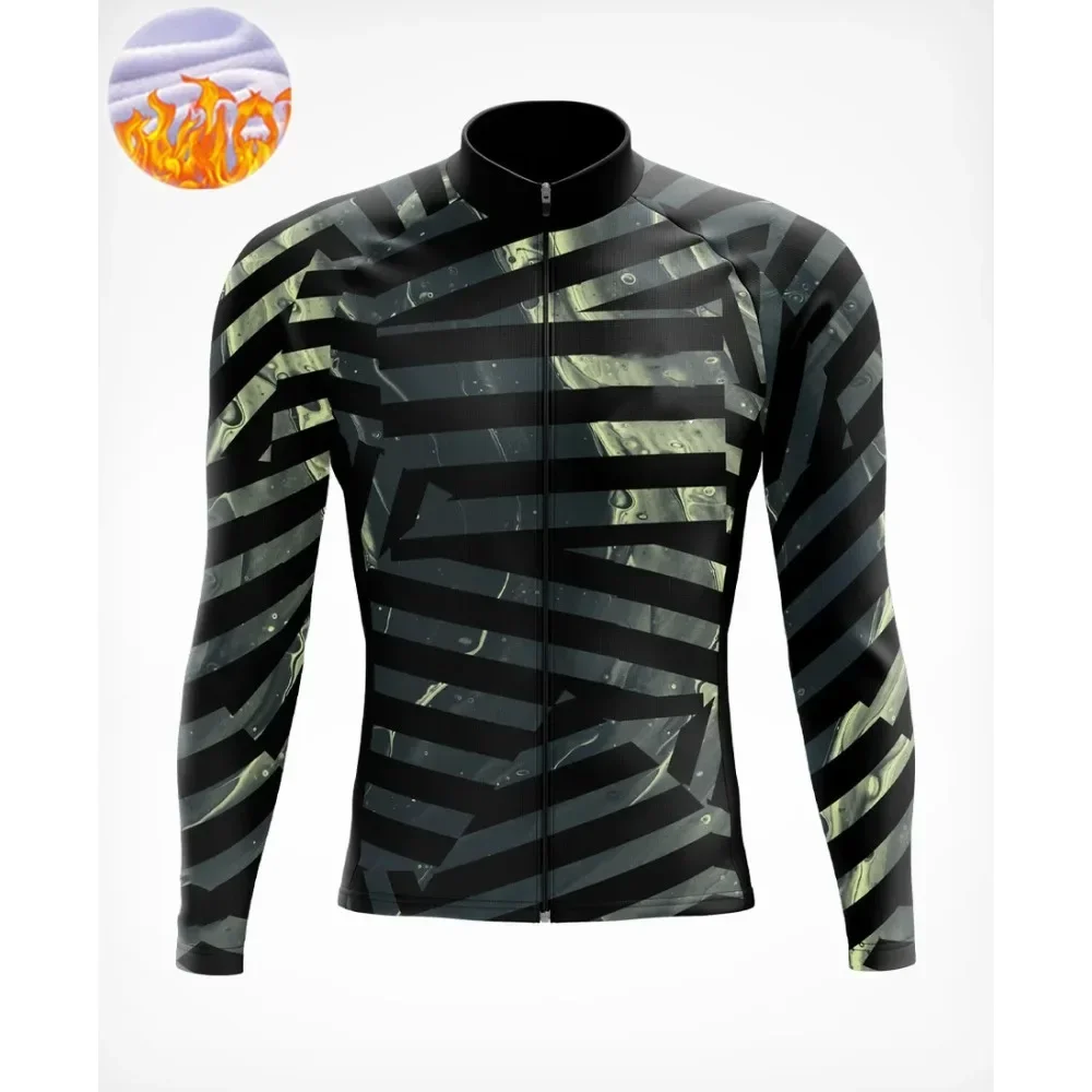 

New Winter Thermal Fleece Cycling Jacket Men Fashion Bike Clothes Mountain Outdoor Long Sleeve Bicycle Road Shirts Ropa Ciclismo
