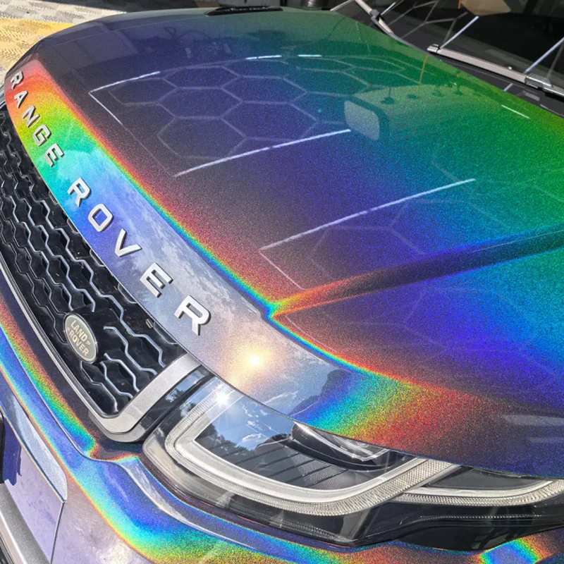 

Premium Gloss Rainbow Sparkle Black Metallic Vinyl Wrap Film DIY Adhesive Decal Automotive Car Wrapping Foil