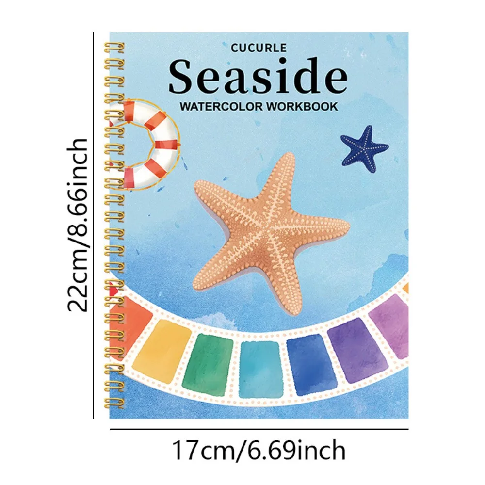 초보자 친화적인 수채화 워크북 12색 물감 세트와 붓 포함 동물 꽃 그림책