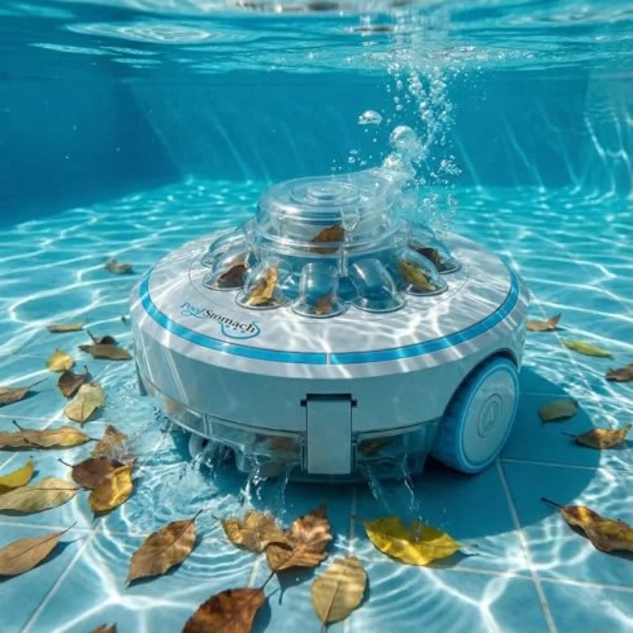 

Cordless Robotic Pool Cleaner Automatic Pool Vacuum with Powerful Suction Mins Runtime and Self-Parking Dual Filter for Leaves
