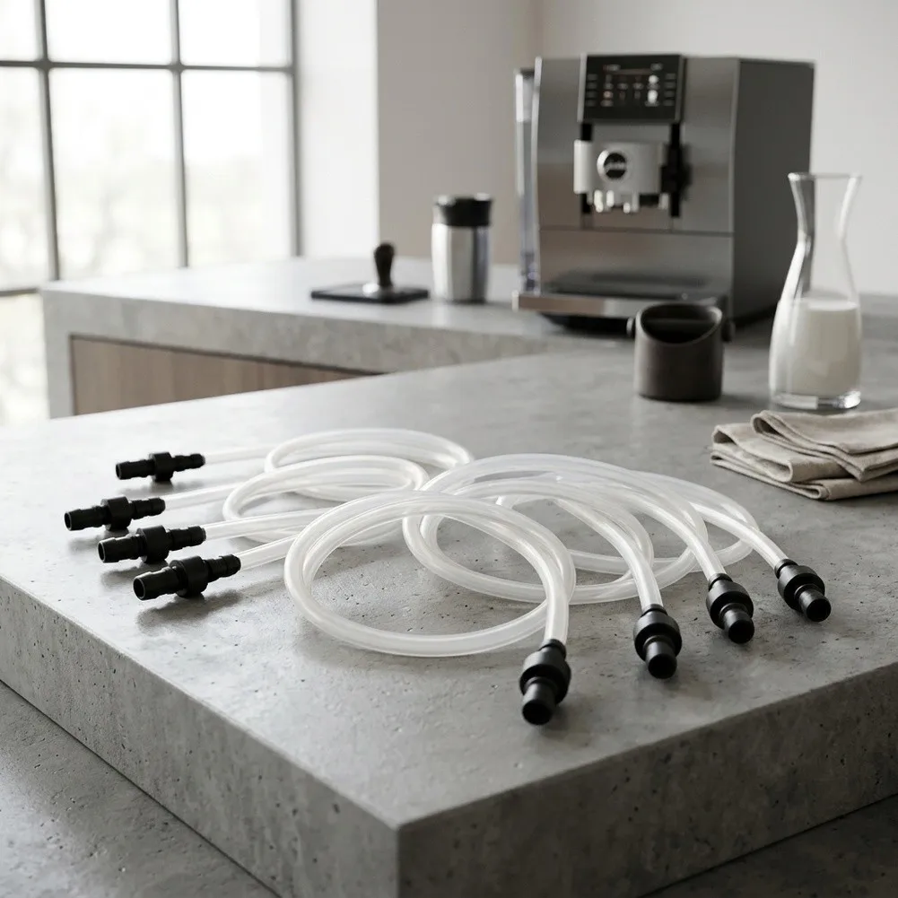 Silicone Milk Hose Replacement Kit for Automatic Coffee Machines 4x 38cm with 8 Connectors for and Forena Models