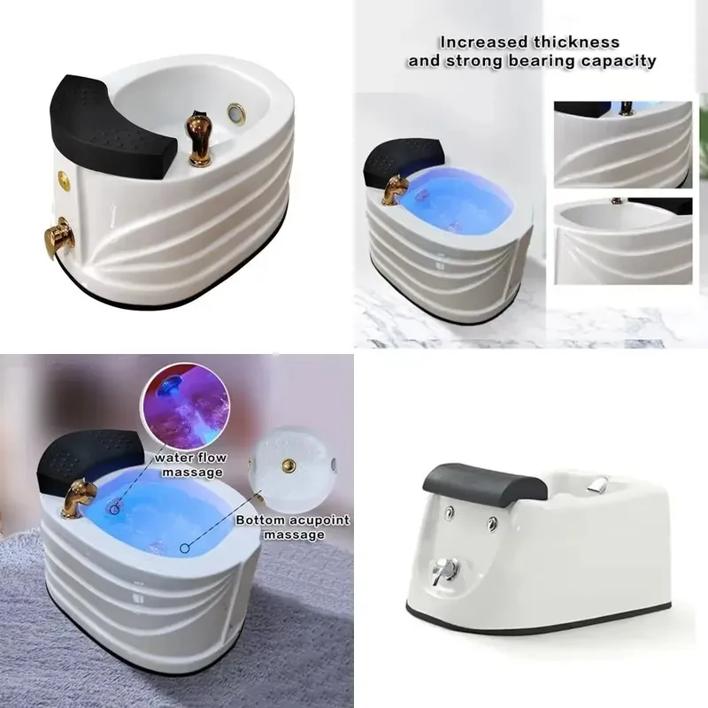 Acrylic Foot Spa Basin with Massage Nozzle for Nail Salons