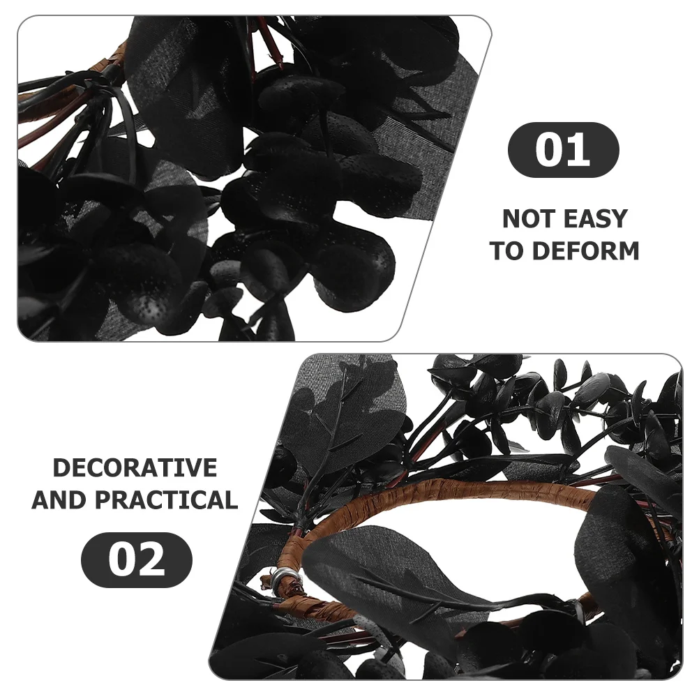 

2 Pcs Halloween Wreath Decoration Garlands Decorations Indoor Wreaths Hanging Silk Flower