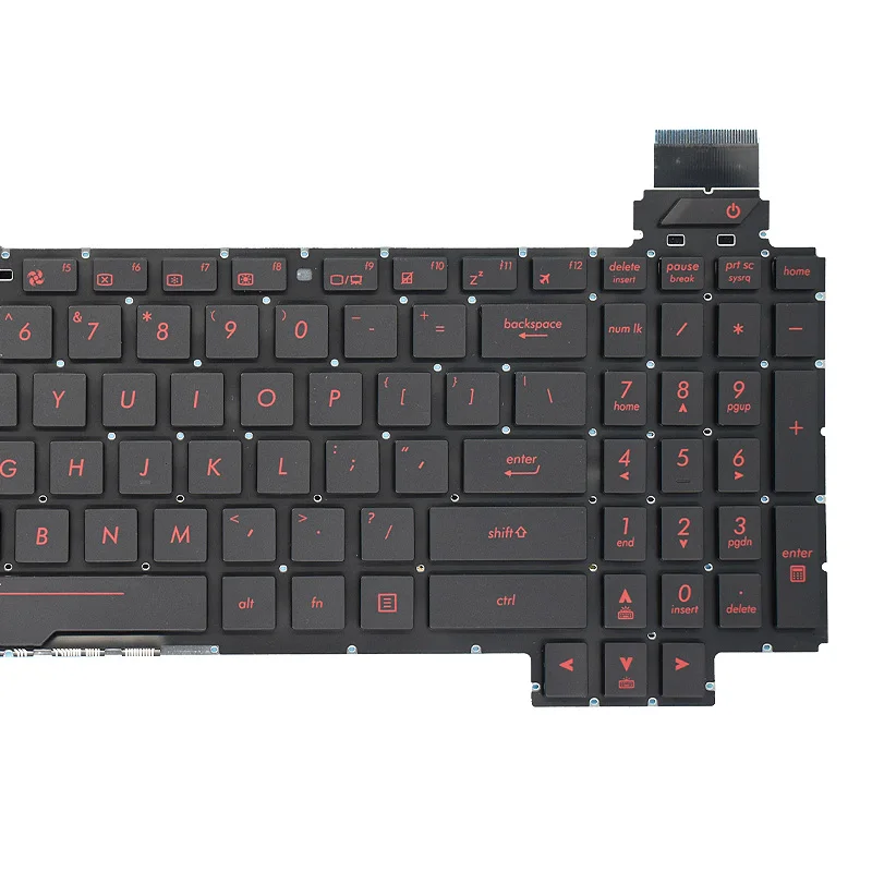 New US/Russian Backlit Keyboard for ASUS V170746BK1 ROG FX503 FX503VD FX503VM FX503V FX63 Notebook PC Keyboards Red Keycaps 6