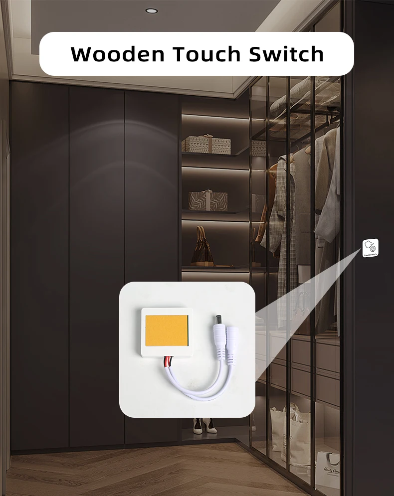 Ultradünner, durch Holz, Marmor, Keramik dringender, berührungsempfindlicher Schalter 12V 5A 60W LED-Touch-Sensor mit stufenloser Dimmfunktion – Detail 1