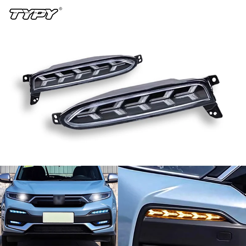 

TYPY светодиодные DRL дневные ходовые огни противотуманные фары с указателем поворота для Honda XR-V 2019-2022 противотуманные фары