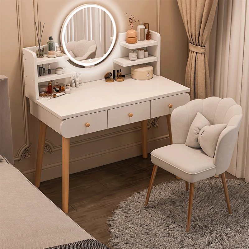 Multifunction Dressing Table Modern Bedroom Mirror Container Lacquer Dressing Table Mirror Penteadeira De Maquiagem Home Decor