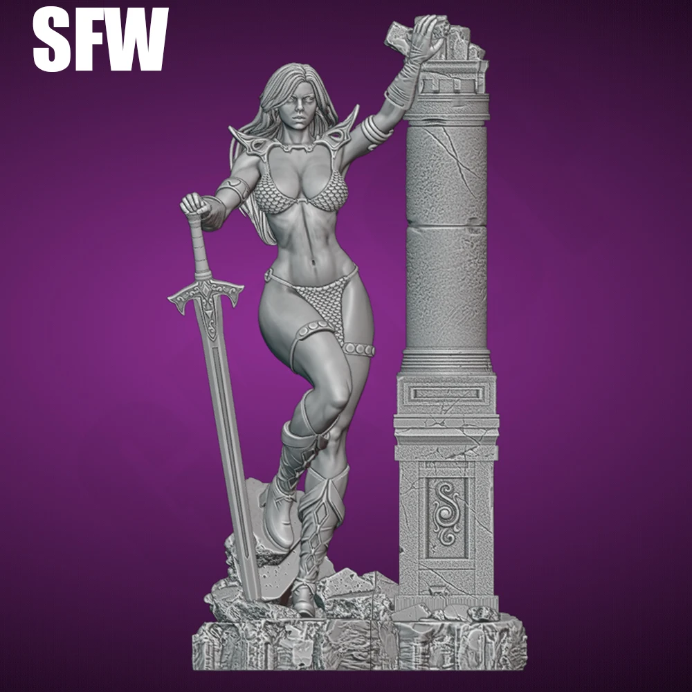 Sexy Lady Sonja NSFW Kit de modèle en résine non assemblé poupée imprimée 3D 1/24 figurine non peinte Statue GK ensemble de jeu adulte à collectionner pour