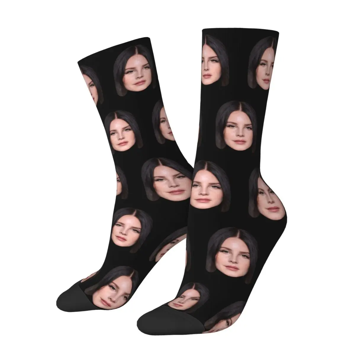 

Happy Funny Men's Socks Hip Hop Lana Del Rey Brown Hair Sock Polyester Graphic Women Socks Spring Summer Autumn Winter
