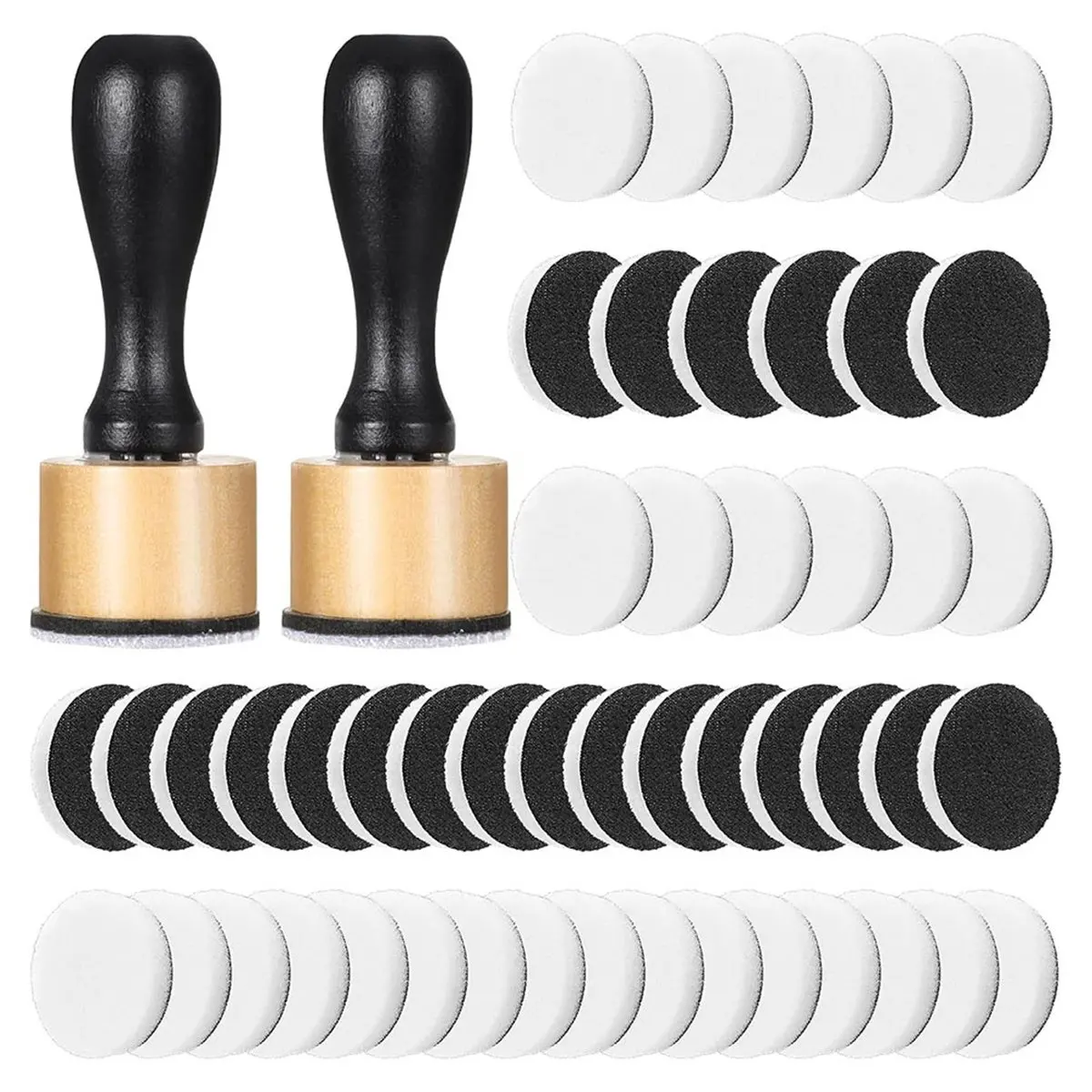 ABZT 62Pack Ink Blending Tool - 2Pcs Mini Applicator Tools and 60Pcs Replacement Foam Pads, Ink Paints Mixing Blending Tool