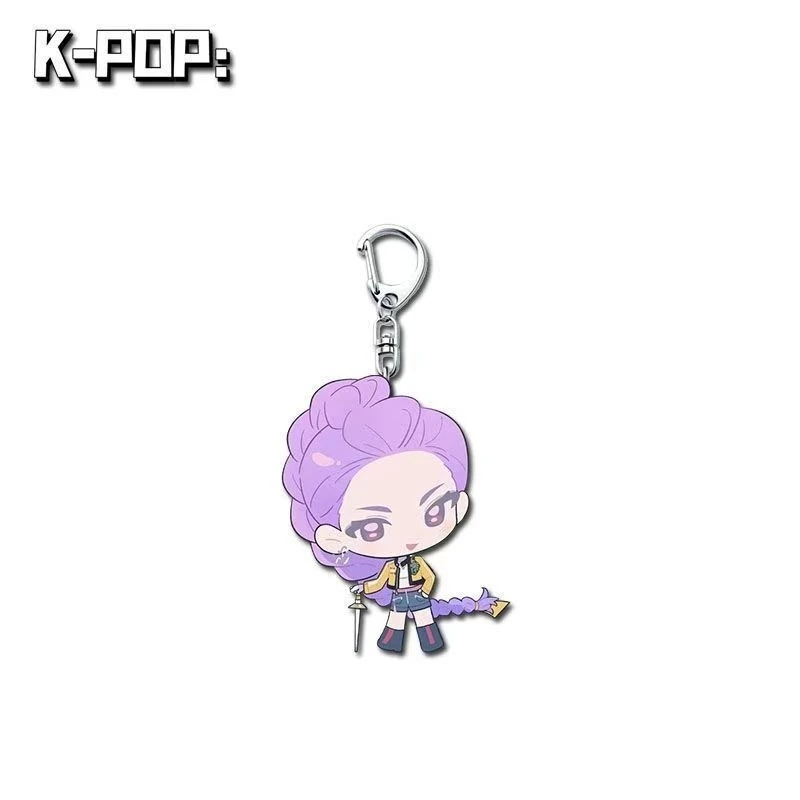 Kpop Demon Hunters Acrylic Keychain Pendant High Quality Cartoon Peripheral Student Backpack Decoration Fans Collection Gift