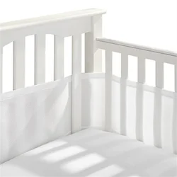 Crib Padding Bed Circumference Baby Bed Bumper Anti-fall Solid Color Guard Rail Breathable Newborn Bedroom Decoration Supplies