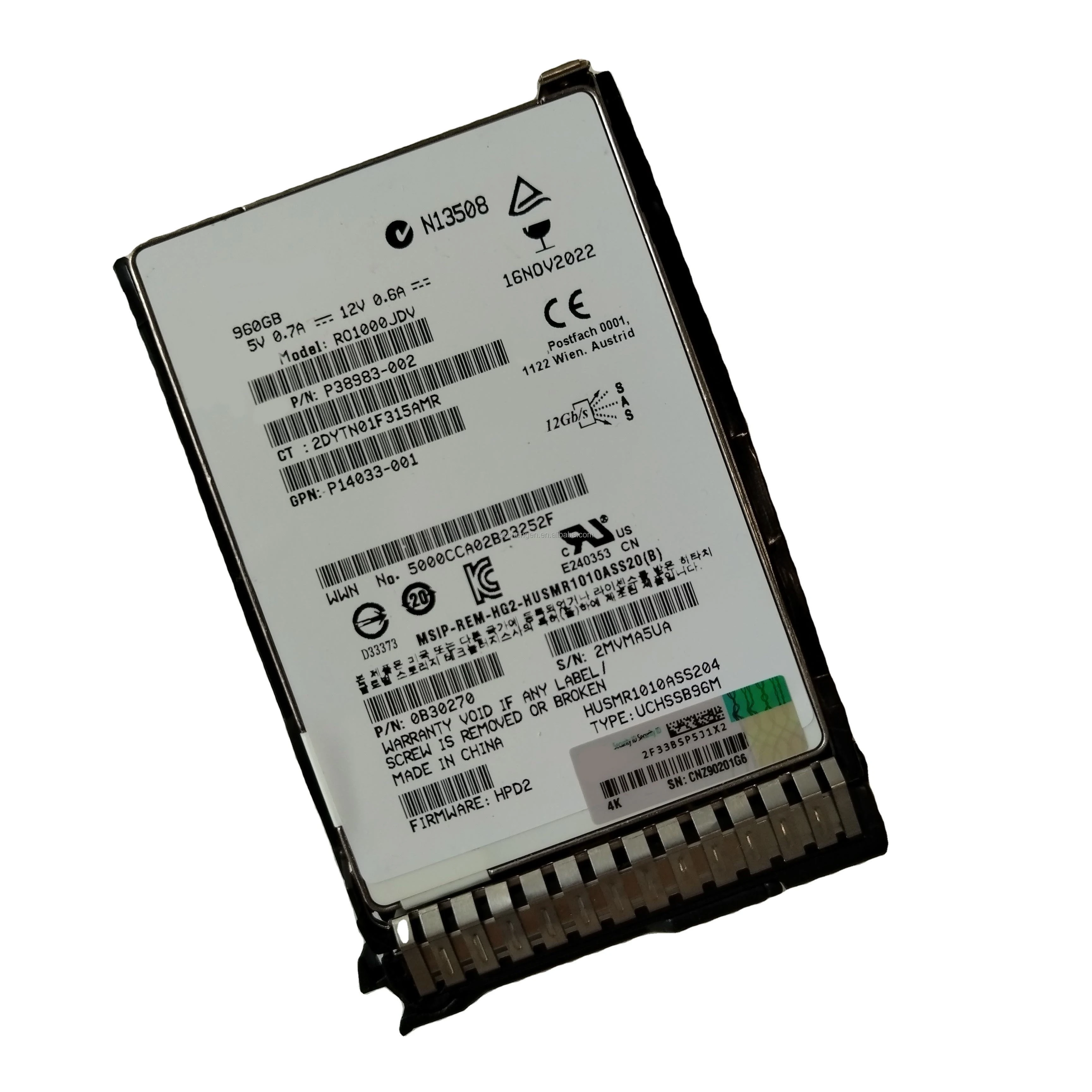 2 ชิ้น P14033-001 960GB .5 นิ้ว SAS 1Gb/S Ri MSA M SSD KPM51RUG960G R0Q46A โซลิดสเตทไดรฟ์