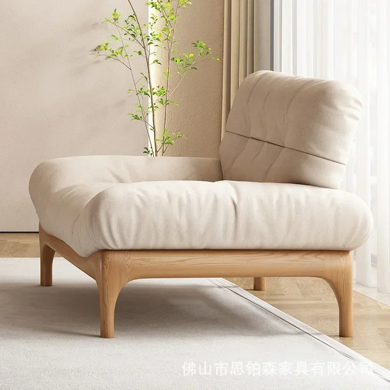 

Nordic down Solid Wood Sofa Cloud Fabric Sofa Living Room Simple Small Apartment Quiet Style Log Sofa