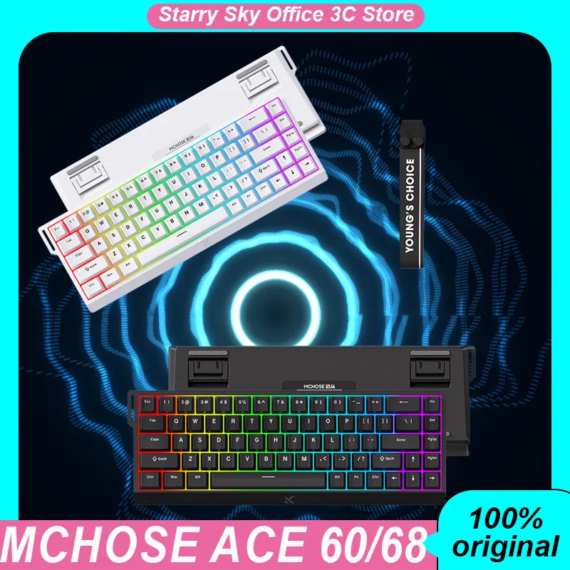 MCHOSE Ace 60 Pro 68 Pro Esports Magnetic Axis Keyboard RT low precision 8k low latency Custom Gaming Keyboard Laptop Accessory