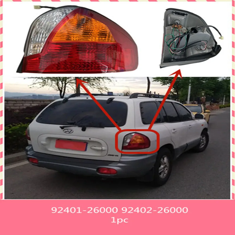 Car Rear Tail Light Brake Taillight Stop Lights Parking Lamp Taillamp 92401-26000 92402-26000 For Hyundai Santa Fe 2000-2004