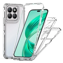 for Honor X8B Crystal Clear 3 in 1 Shockproof Transparent Cases ,Hard Bumper Soft TPU Protective Cover For Honor X8B Cases