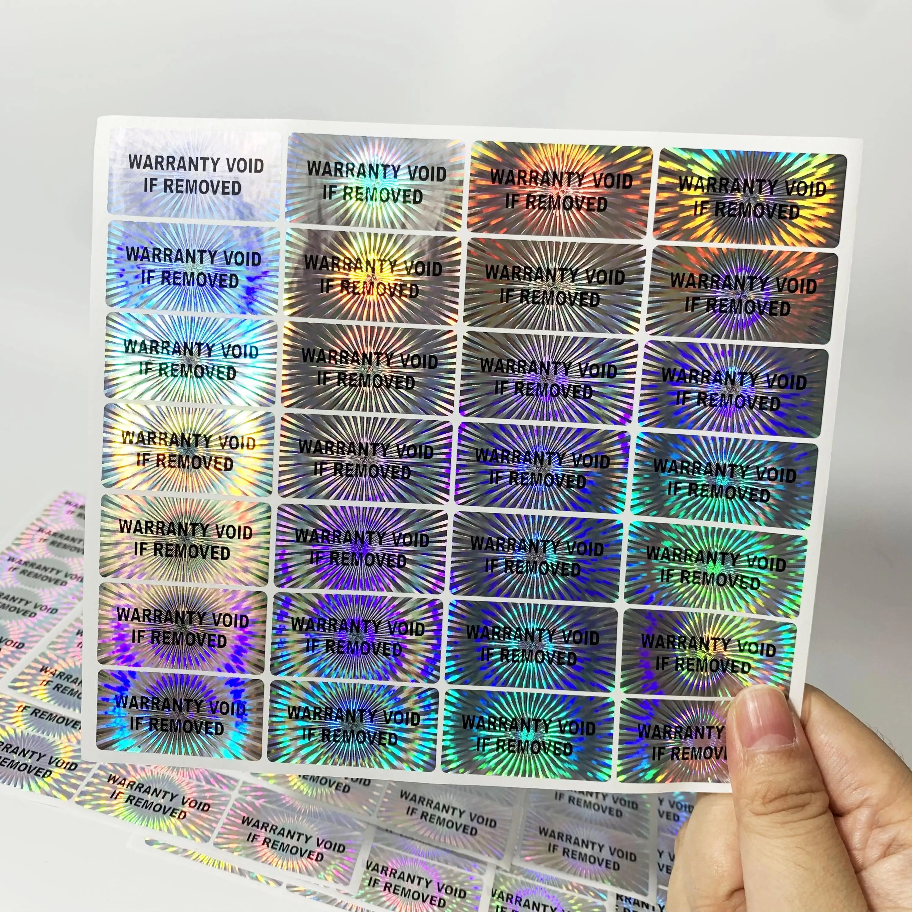 1000pcs Holographic Stickers VOID Warranty, Disposable Tamper Proof Premium Products Laser Label Sealing Stickers For Box Seals - view 4