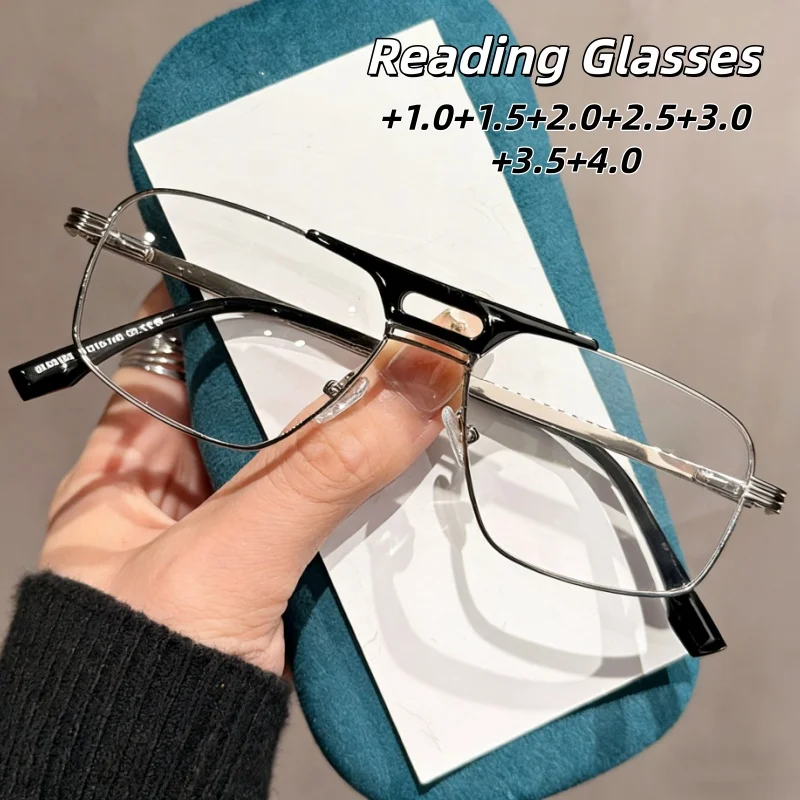 

New Personality Frame High-definition Comfortable Metal Reading Glasses Retro High Quality Luxury Eyeglasses +1.0 To +4.0