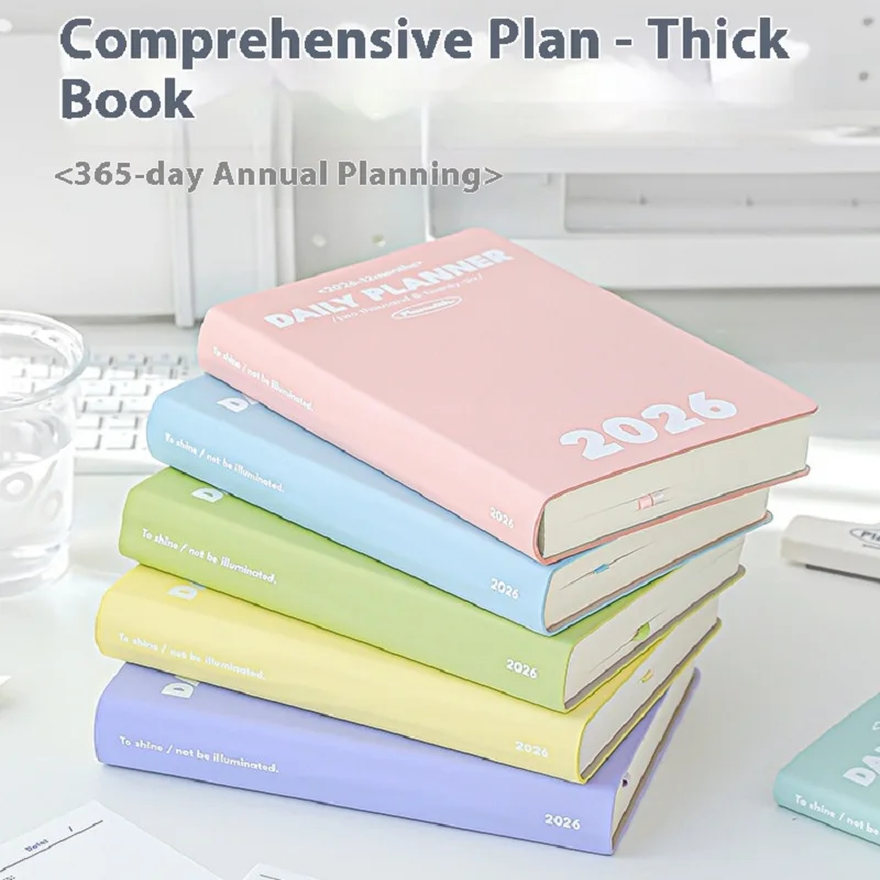 Planwith Agenda 2026 Annual Planner Day Plan Week Notebook Month Plan Kawaii Calendar Memo Schedule Book Efficiency Manual Check