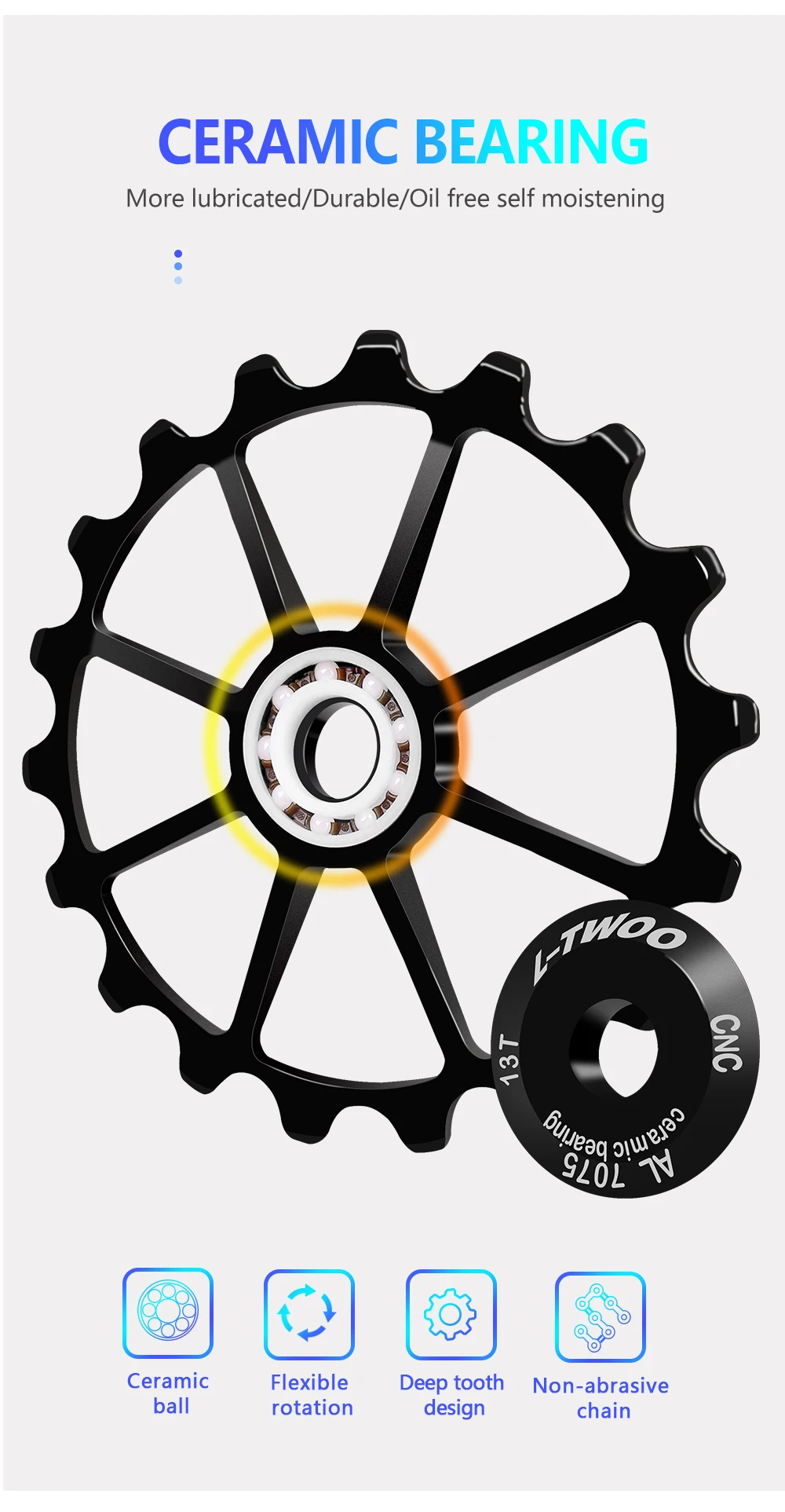 LTWOO UT Fahrrad Keramik Lager Carbon Faser Jockey Pulley Rad Set Schaltwerke Guide Für 105 5800 6800 Ultegra DURA ACE – Detail 7
